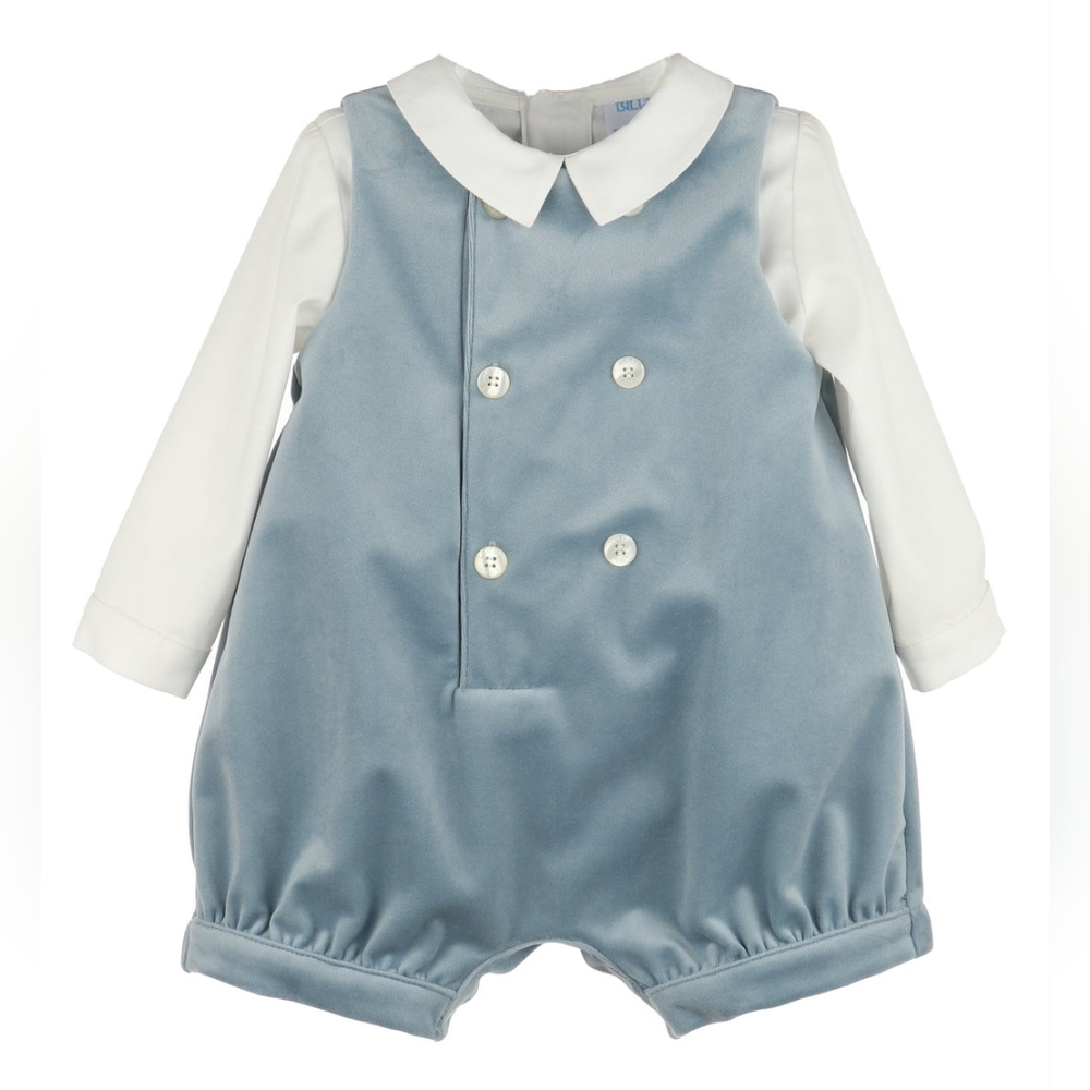 Luli & Me | Deluxe Velvet Boy Romper